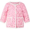 Rachel Riley Mini Daisy Bias Trim Jacket In Pink