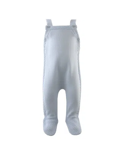 Rachel Riley Kids' Moss Stitch Strap Romper In Blue