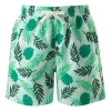Rachel Riley Boy's Palm Tree Swim Trunks In Green