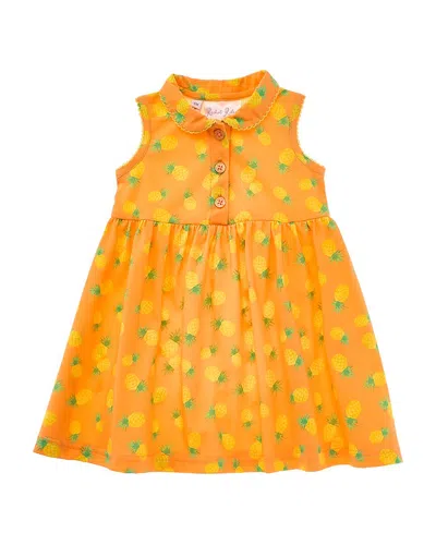 Rachel Riley Pineapple Dress In Orange