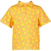 Rachel Riley Boy's Pineapple Polo Shirt In Orange
