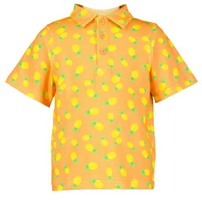 Rachel Riley Babies'  Pineapple Polo Shirt In Orange