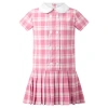 Rachel Riley Pink Check Dropped Waist  Dress In Pink