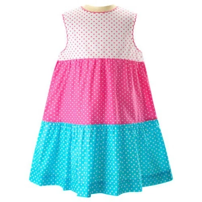 Rachel Riley Kids'  Polka Dot Tiered Dress In Pink