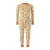 Rachel Riley Pumpkin Jersey Pajamas In Orange