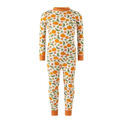 Rachel Riley Pumpkin Jersey Pajamas In Orange