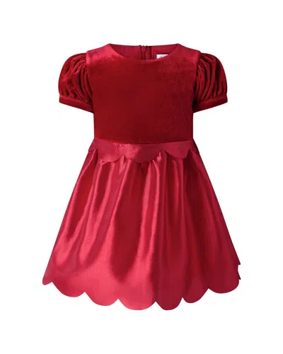 Rachel Riley Red Taffeta Scalloped Dress