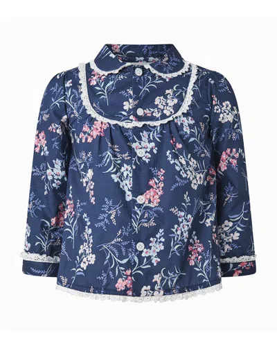 Rachel Riley Kids' Rose Frill Blouse In Metallic
