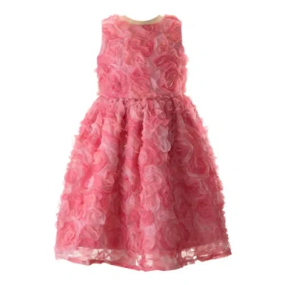 Rachel Riley Kids'  Rosette Flutter Party Dress In Pink