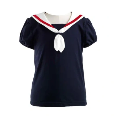 Rachel Riley Kids'  Sailor Jersey Top In Blue