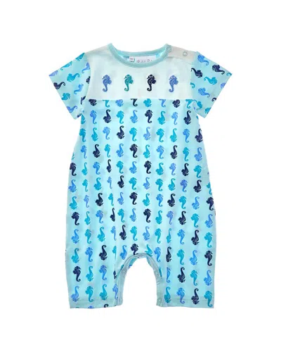 Rachel Riley Kids' Seahorse Romper In Blue