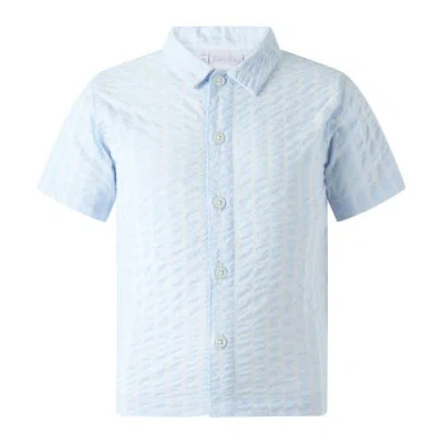 Rachel Riley Kids'  Seersucker Shirt In Blue