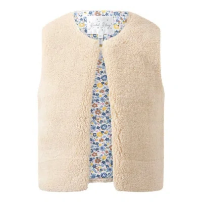 Rachel Riley Kids'  Shearling Gilet In Neutral