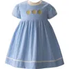 Rachel Riley Snowflake Embroidered Dress In Blue