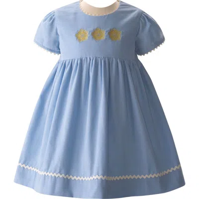 Rachel Riley Babies'  Snowflake Embroidered Dress In Blue