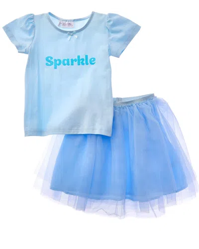 Rachel Riley Kids' Sparkle Tulle Set In Blue