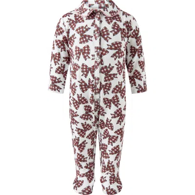 Rachel Riley Kids'  Tartan Bows Footie In Red