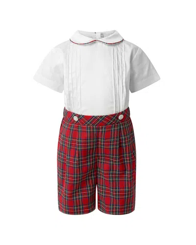 Rachel Riley Tartan Shirt & Short Set In Multi