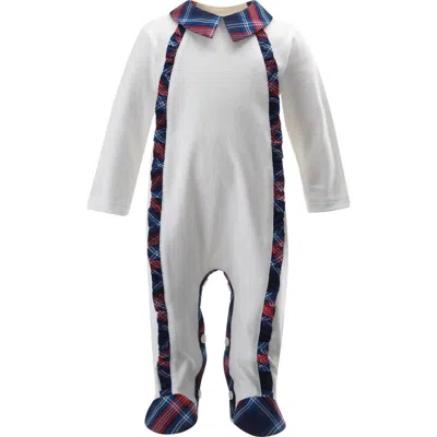 Rachel Riley Kids'  Tartan Trim Babygro In Navy