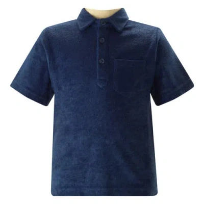 Rachel Riley Kids'  Terry Polo In Navy