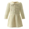 Rachel Riley Tweed Dress In Beige