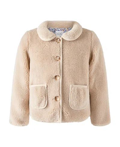Rachel Riley Kids' Unisex Shearling Jacket In Neutral