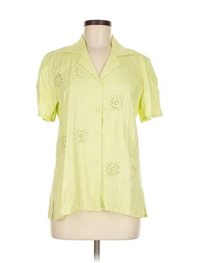 Pre-owned Rachel Rose Short Sleeve Blouse In Green