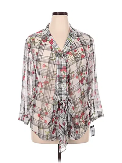 Pre-owned Rachel Roy 3/4 Sleeve Blouse In Gray