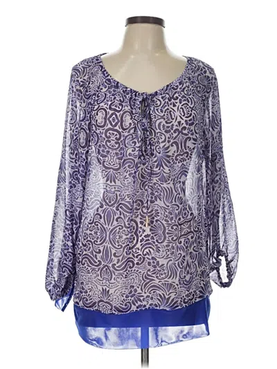Pre-owned Rachel Roy 3/4 Sleeve Blouse In Purple