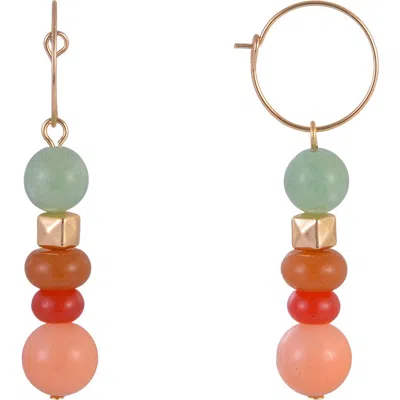 Rachel Roy Aventurine Linear Drop Earrings In Multi