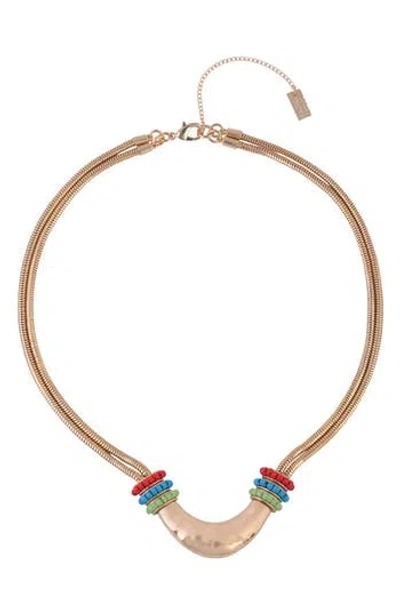 Rachel Roy Beaded Pendant Snake Chain Necklace In Multi