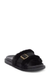 Rachel Roy Birch Faux Fur Slipper In Black