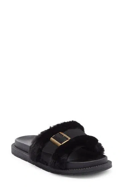 Rachel Roy Birch Faux Fur Slipper In Black
