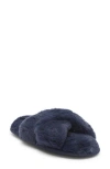 Rachel Roy Cardi Faux Fur Slipper In Blue