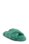 Rachel Roy Cardi Faux Fur Slipper In Green