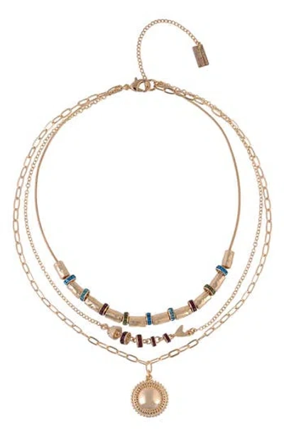 Rachel Roy Crystal Layered Chain Necklace In Multi