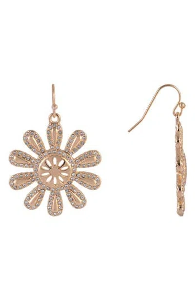 Rachel Roy Crystal Sunburst Drop Earrings In Gold
