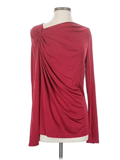 Pre-owned Rachel Roy Long Sleeve Top Red One Shoulder Neckline Tops