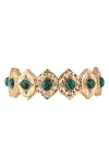 Rachel Roy Malachite Stretch Bracelet In Gold