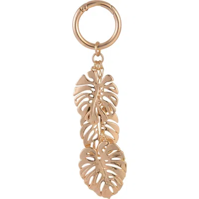 Rachel Roy Monstera Leaf Bag Charm In Gold