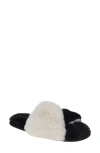 Rachel Roy Plush Twist Faux Fur Slide Slipper In Black