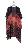 Rachel Roy Print Ruana In Red