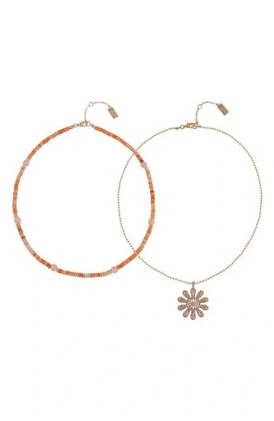 Rachel Roy Set Of 2 Assorted Necklaces In Metallic
