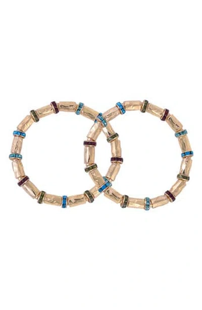 Rachel Roy Set Of 2 Beaded Bangle Bracelets In Multi