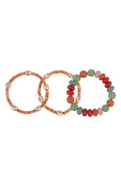 Rachel Roy Set Of 3 Aventurine Beaded Stretch Bracelets In Multi