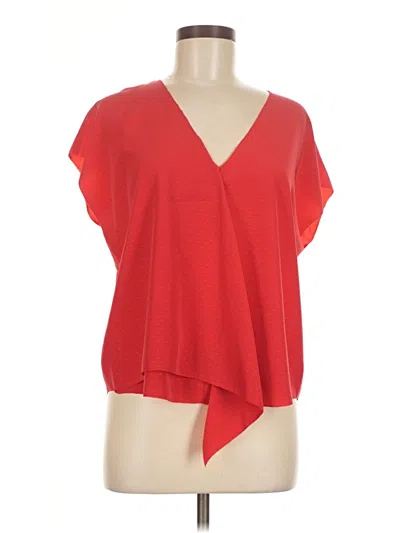 Pre-owned Rachel Roy Short Sleeve Blouse In Red
