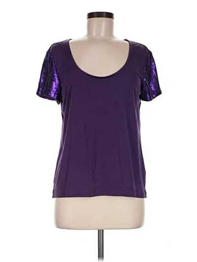 Pre-owned Rachel Roy Short Sleeve Top Purple Scoop Neck Tops