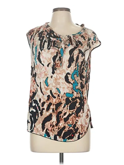 Pre-owned Rachel Roy Sleeveless Silk Top Tan Scoop Neck Tops