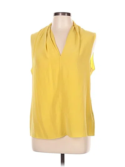Pre-owned Rachel Roy Sleeveless Silk Top Yellow Cowl Neck Tops