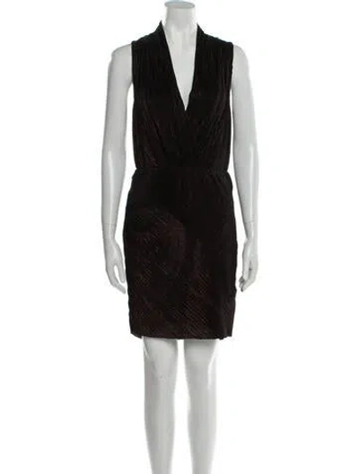 Pre-owned Rachel Roy V-neck Mini Dress In Black